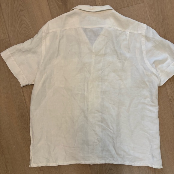 VTG Polo Ralph Lauren Caldwell Silk Linen Short Sleeve Button Up Shirt Ivory XL - Picture 3 of 10